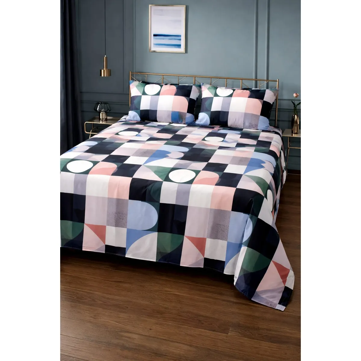 SIRENITAS - Juego de sabanas Sencilla Semi Doble Queen King Diseño Geo Pop
