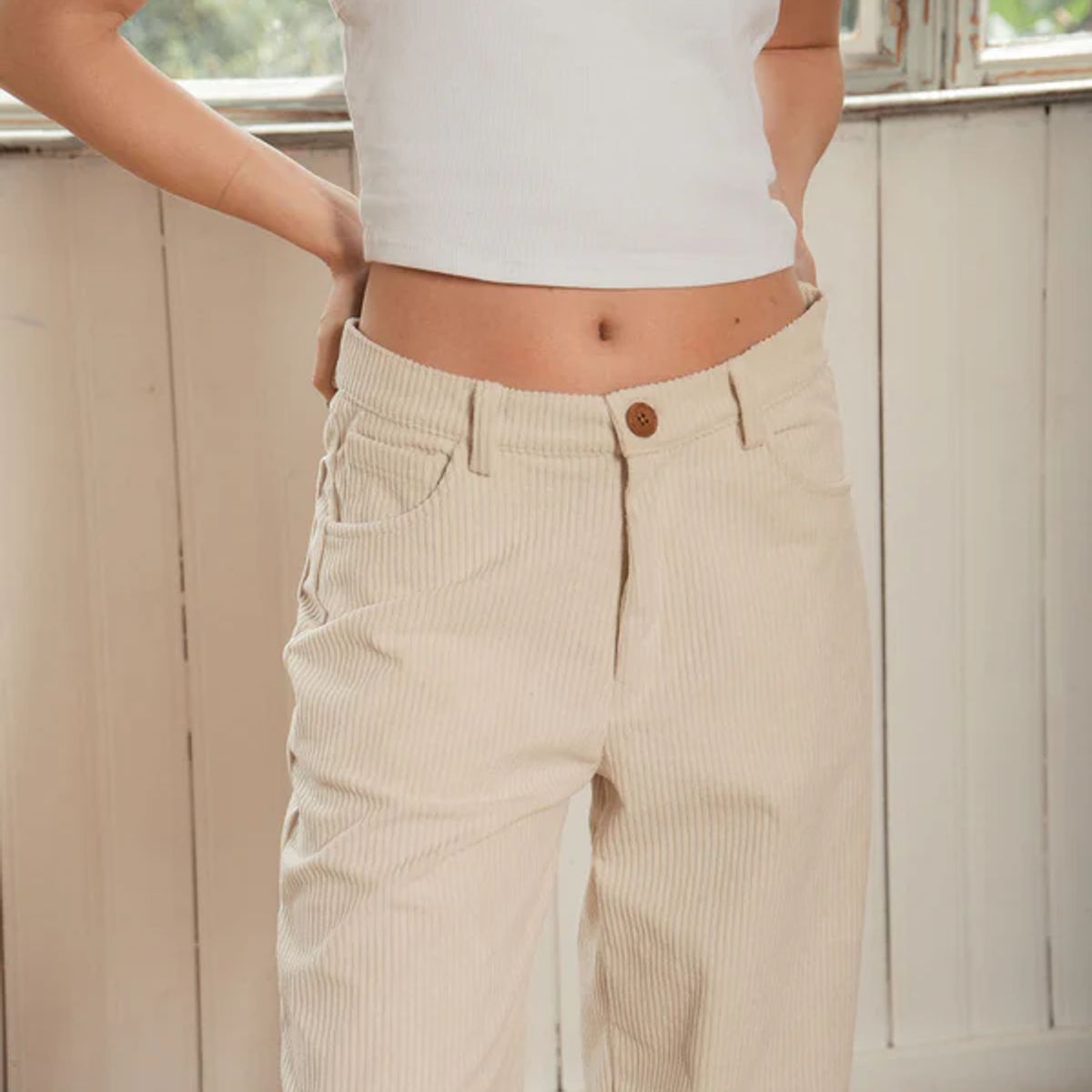 EASY PEOPLE - Pantalones de pana crudo