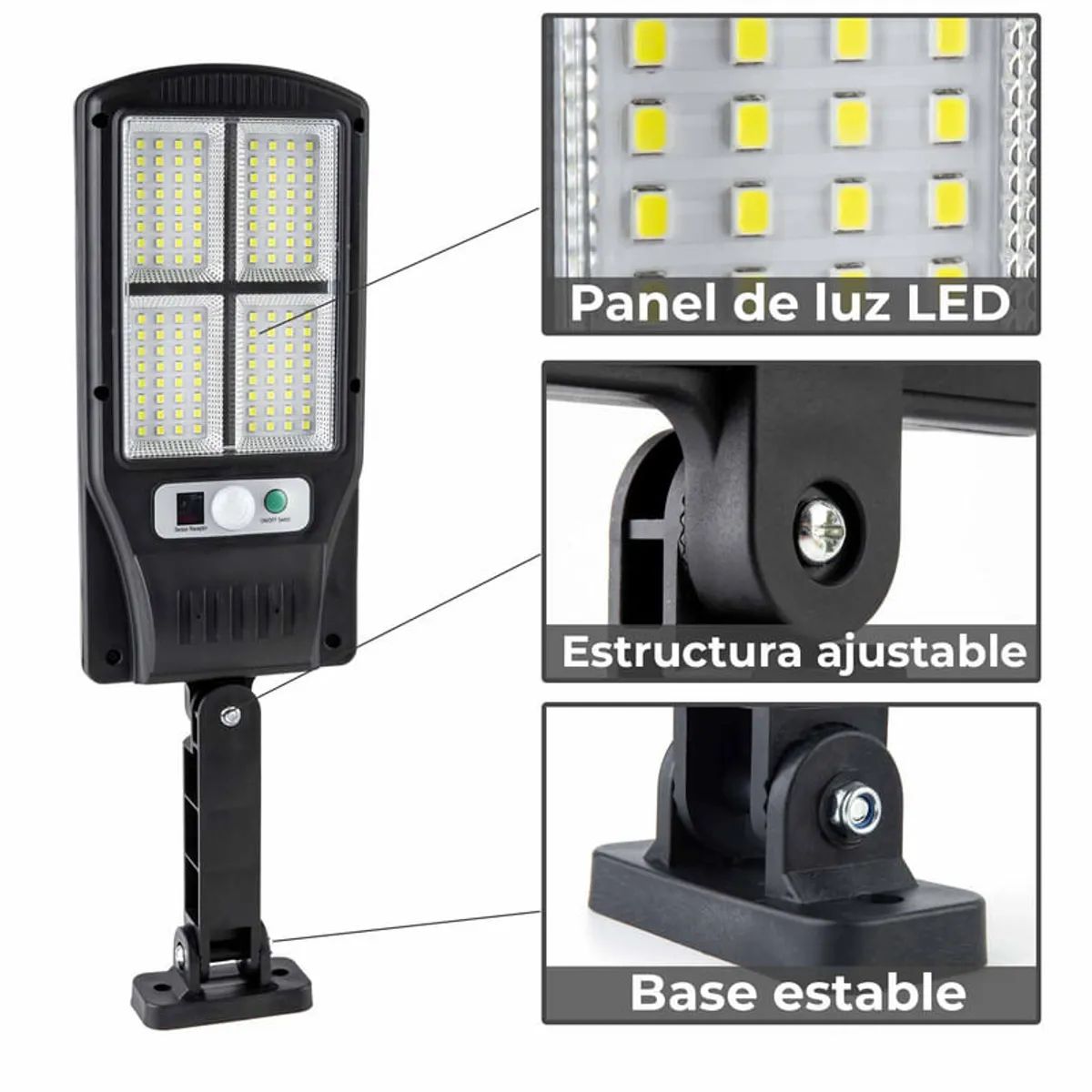 GENERICO - Lámpara Solar Exterior 40W LED Sensor Movimiento Luz Automática IP65