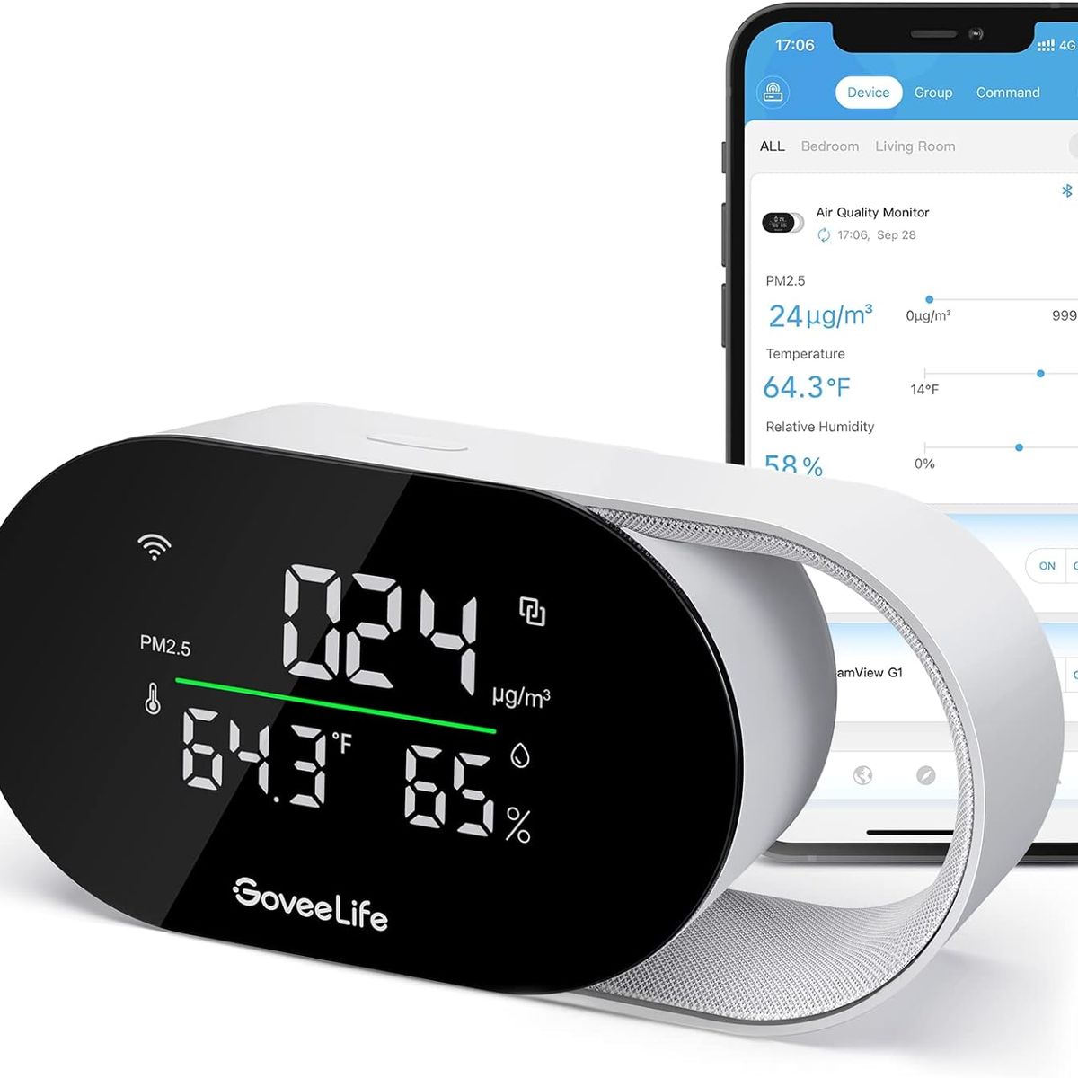GENERICO - Monitor De Calidad Del Aire Inteligente Pm2.5 Wifi Sensor Temperatura Humedad Hogar Oficina