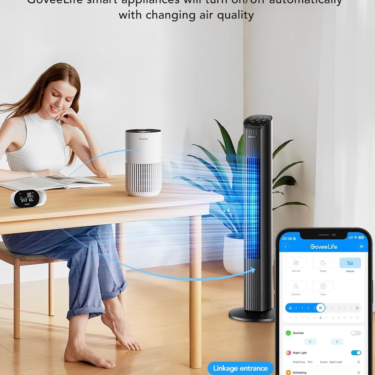 GENERICO - Monitor De Calidad Del Aire Inteligente Pm2.5 Wifi Sensor Temperatura Humedad Hogar Oficina