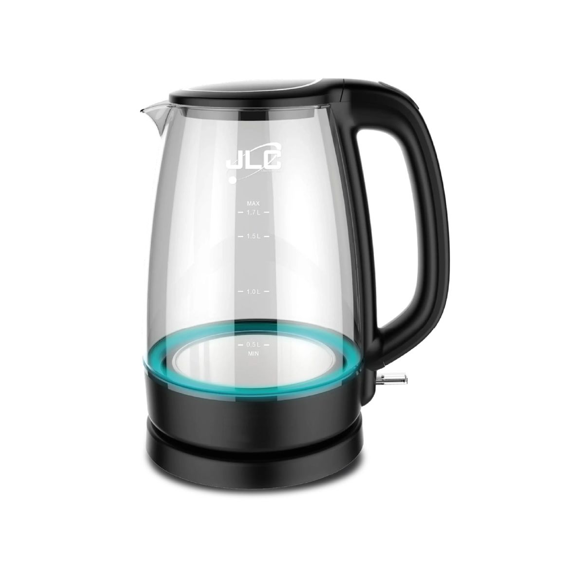JLC ELECTRONICS - Hervidor Eléctrico JLC en Vidrio 1.7 Litros, 1500W Inalámbrico con Luz LED Interna y Apagado Automático - Modelo HEV1702