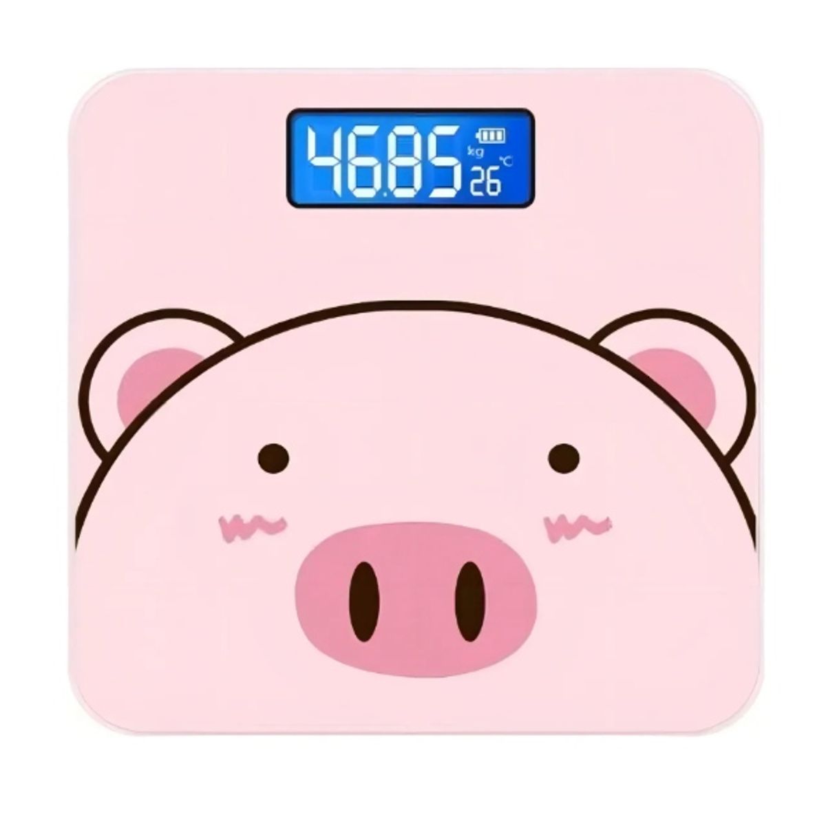 AMERICAN GENERICS - Báscula Digital Recargable Cerdito 180kg Vidrio LED