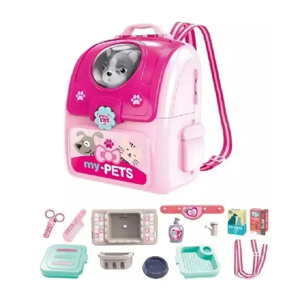 GENERICO - Juguete Kit Mascota Set Veterinaria Cuidado Maleta Maletin