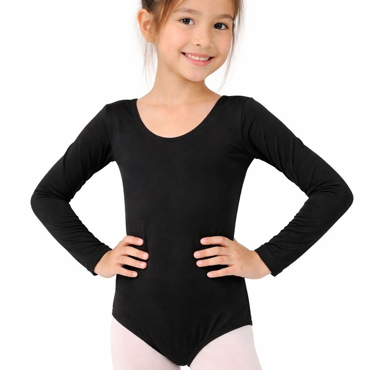 GENERICO - Trusa Ballet Manga Larga Negra Niña 4 a la 12