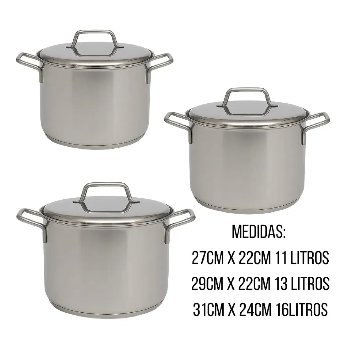 UNIVERSAL ROYAL - Juego De Ollas Soperas Bteria Grandes Acero 6pcs Universal R