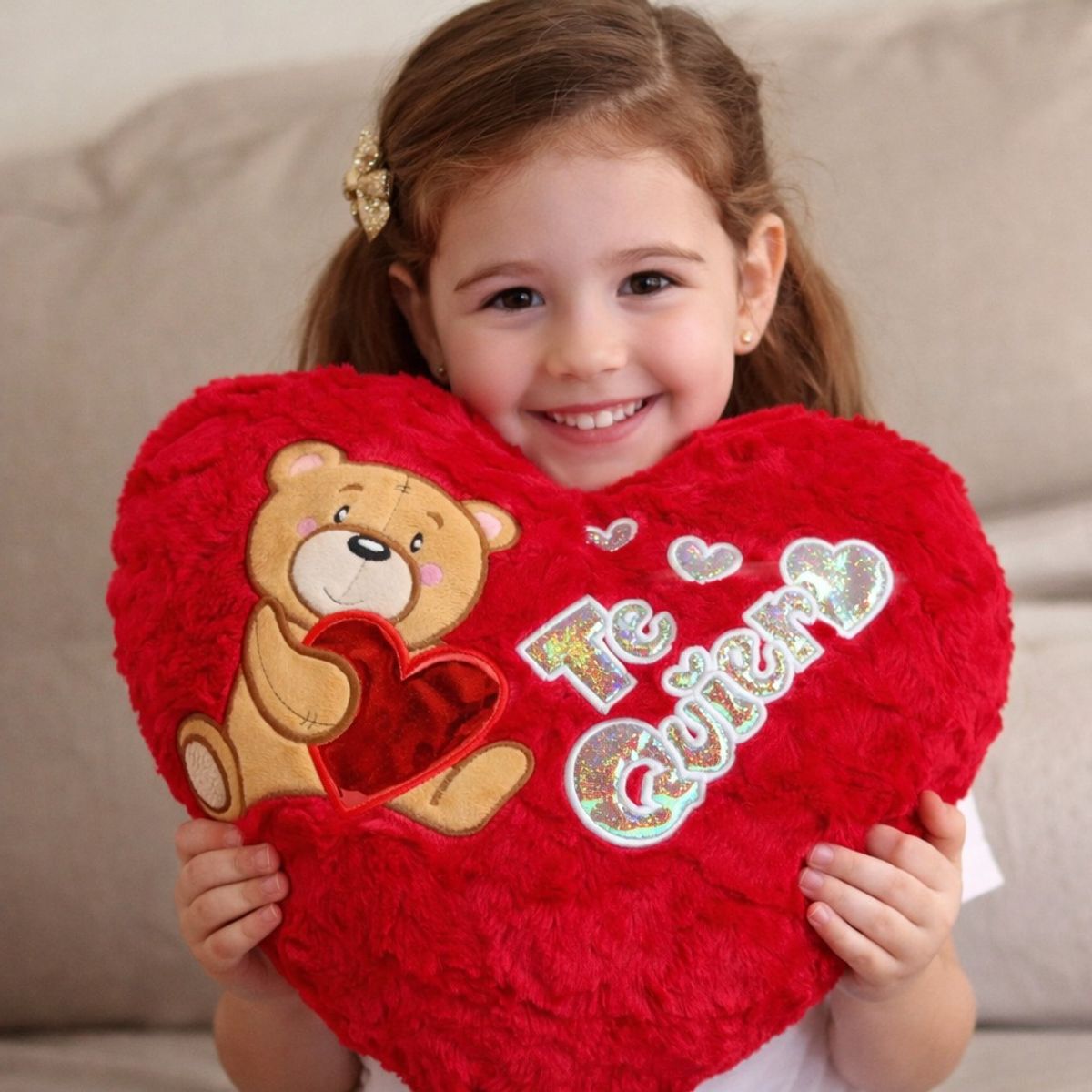 INFANTILES CAJUROMIX - Cojín Corazón Peluche Te Quiero Decorativo pequeño