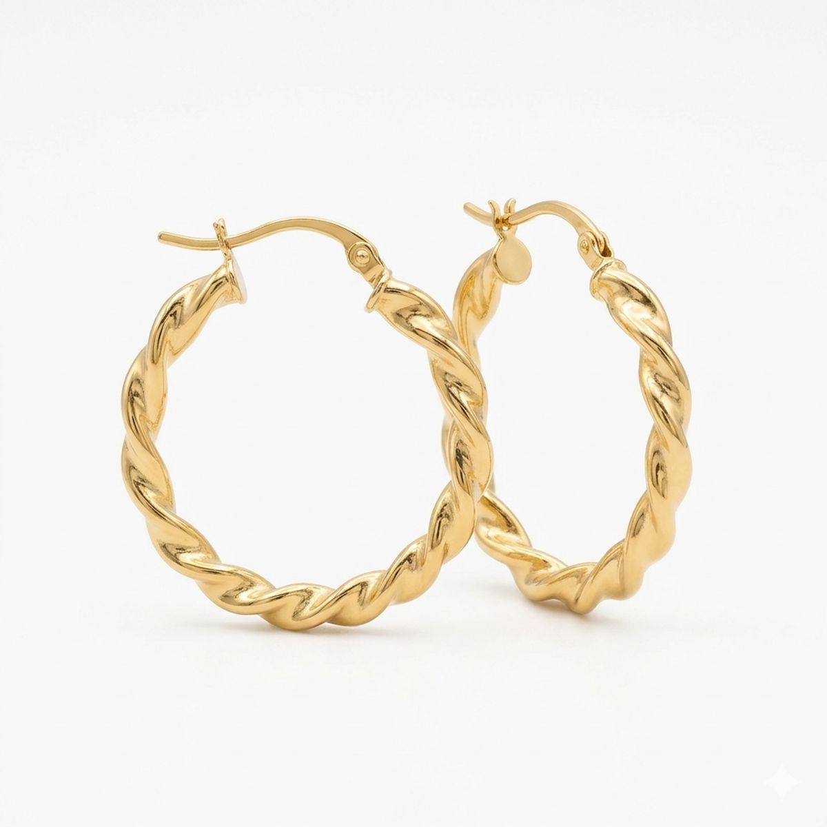 STAINLESS STEEL - Aretes Candongas Trenzadas 3 cm En Acero Inoxidable Elegante