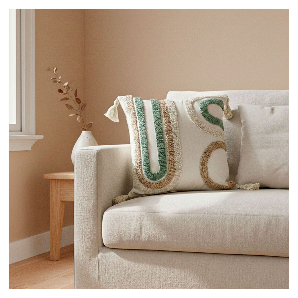 HOMETEX - COMBO COJIN + RIÑONERA KALA VERDE