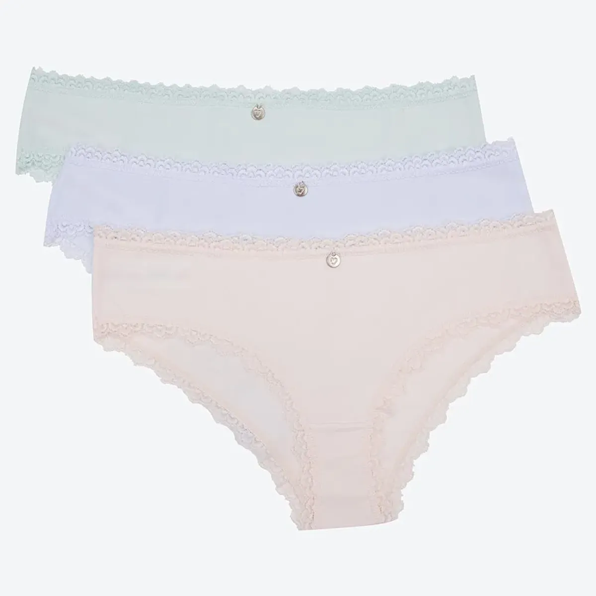 LILI PINK - Hipster en algodón en encaje paquete x3