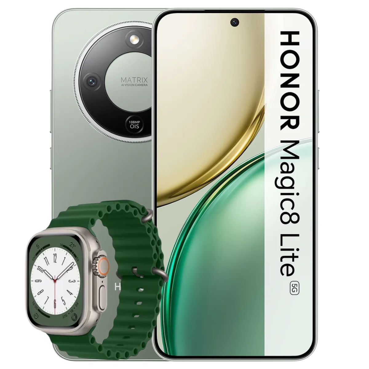 HONOR - Celular Honor Magic 8 Lite 8Gb Ram 256Gb 5G Verde + Obsequio Reloj H8