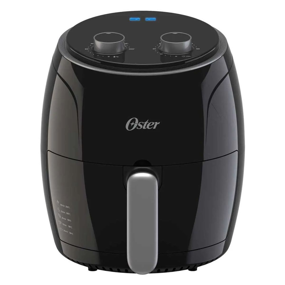 OSTER - Freidora de aire OSTER 3.8 Litros Manual recubrimiento antiadherente Negra