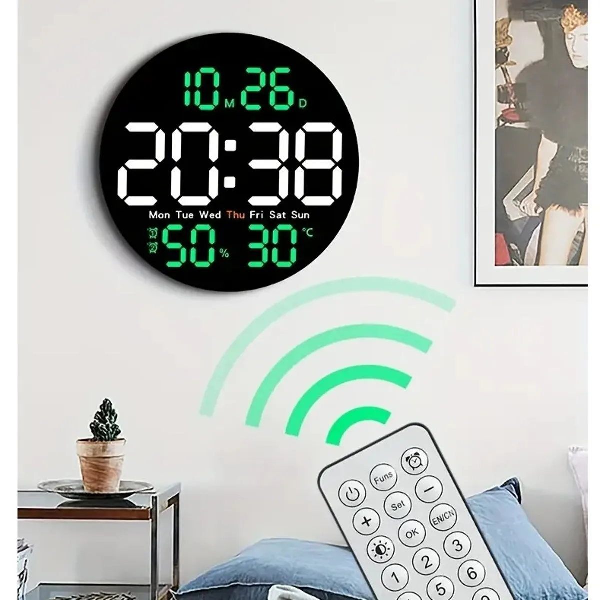 CHINA GLAZE - Reloj Alarma Digital Led Pared