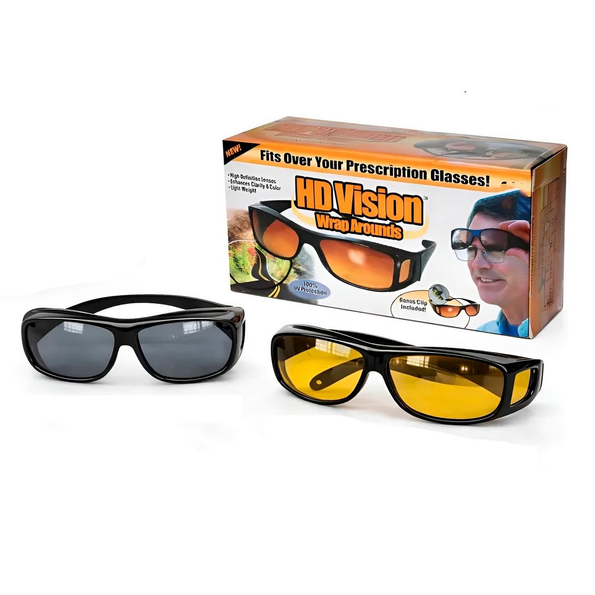 GENERICO - Gafas Hd Vision Dia Y Noche Polarizadas Conduccion Kit X2