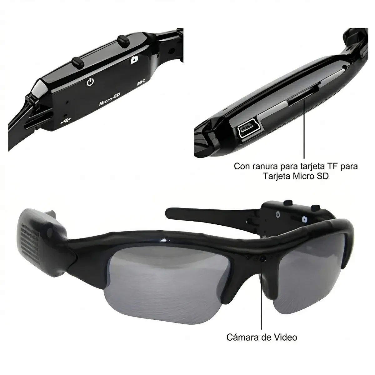 GENERICO - Gafas Deportivas Con Camara Espia Hd 1080p Video Y Fotos