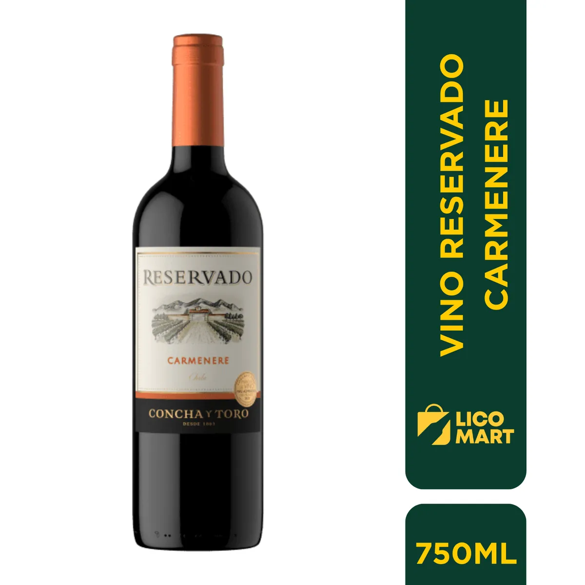 CONCHA Y TORO - VINO TINTO RESERVADO CARMENERE 750 ML