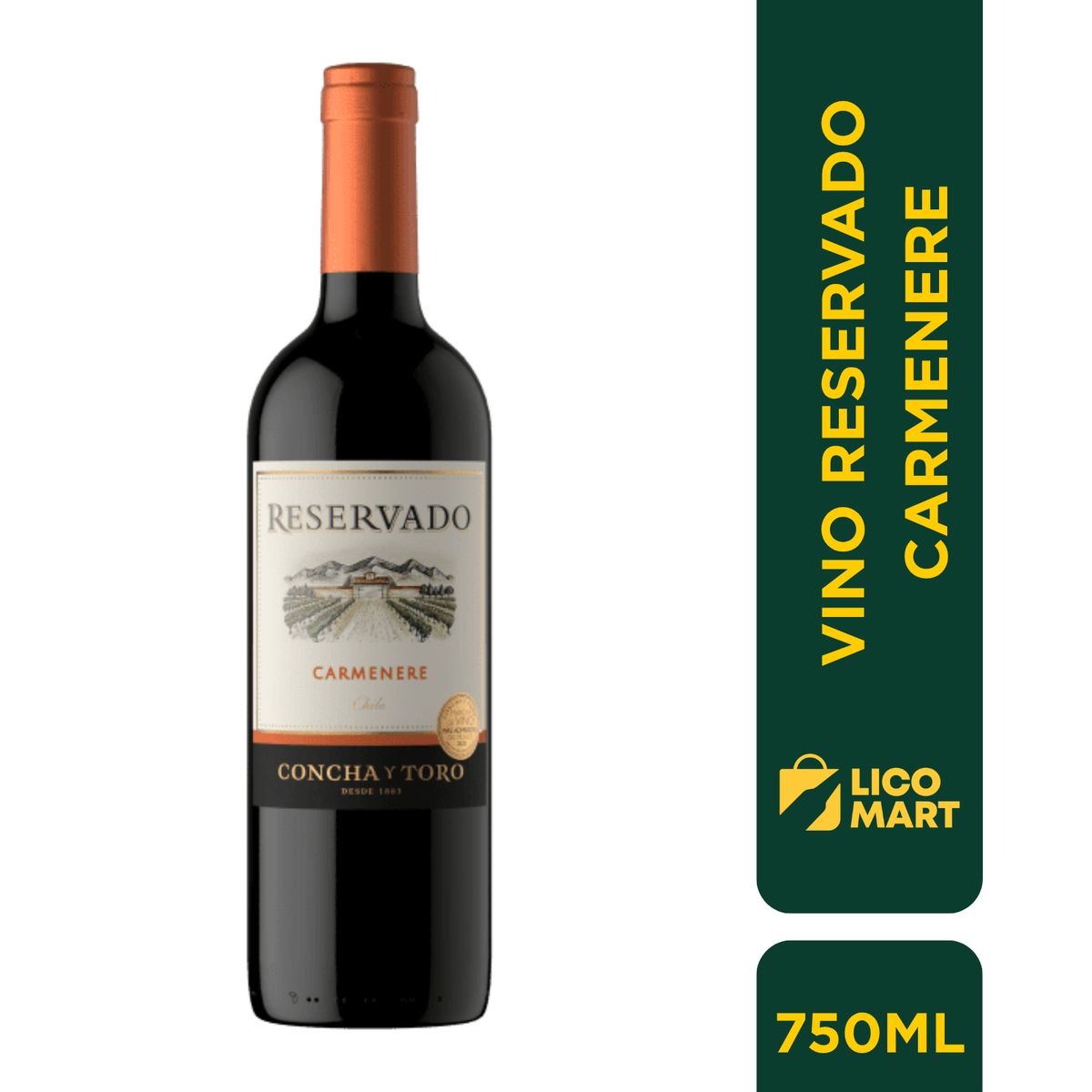CONCHA Y TORO - VINO TINTO RESERVADO CARMENERE 750 ML