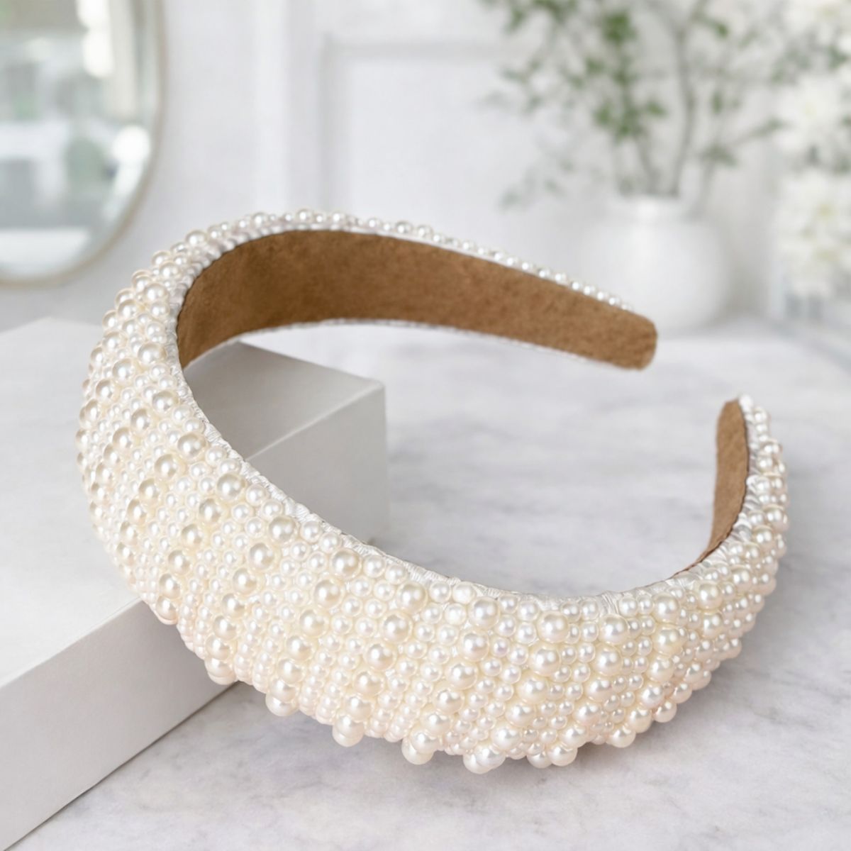 GENERICO - Balaca Diadema Perlas Tejidas Elegante Para Mujer Y Niña