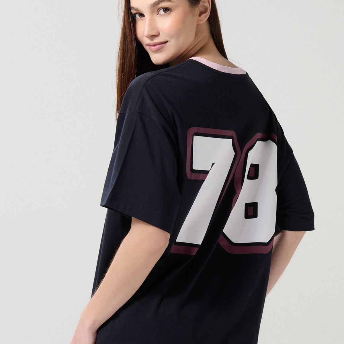 KOAJ - KOAJ Camiseta femenina fit super oversize manga corta cuello Mujer