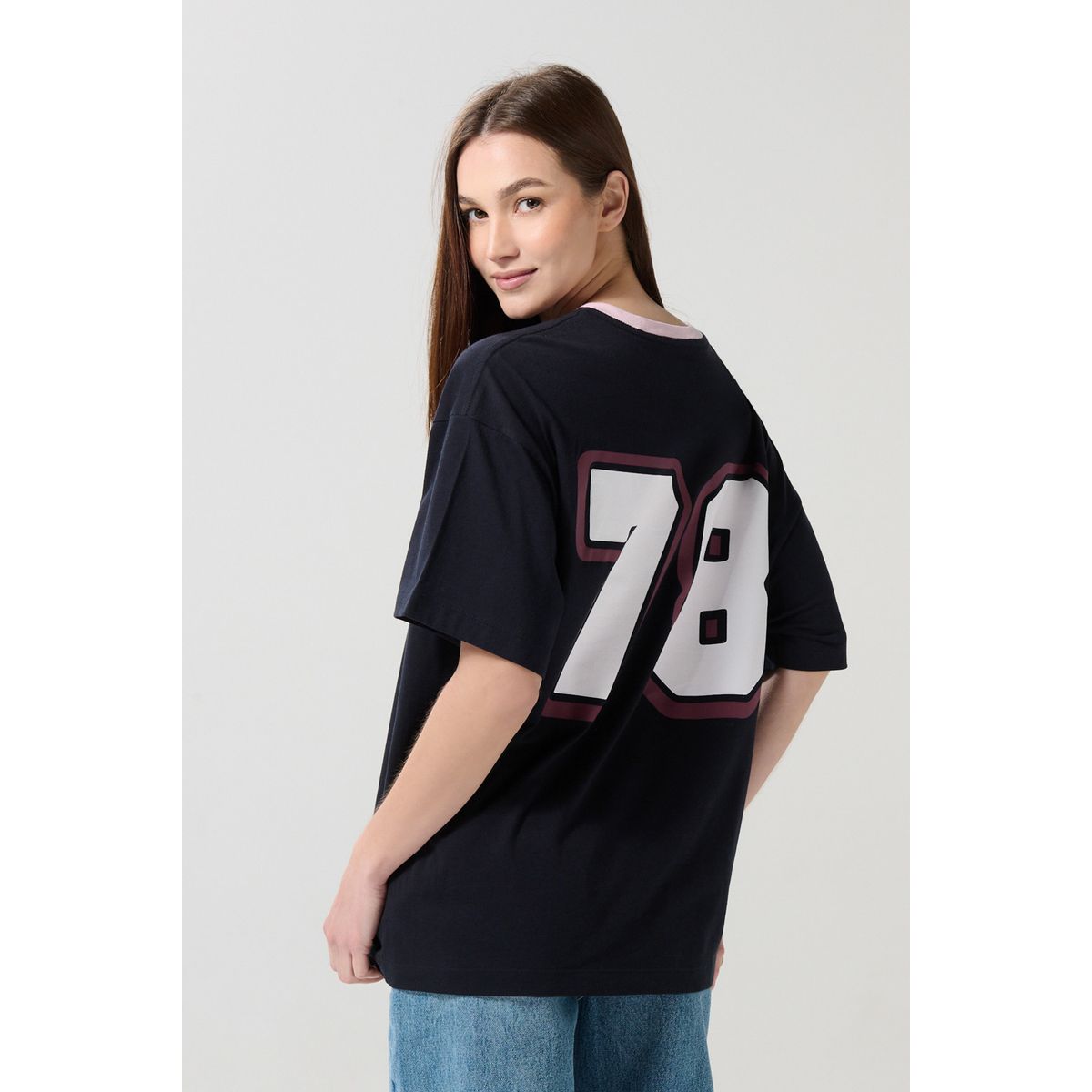 KOAJ - KOAJ Camiseta femenina fit super oversize manga corta cuello Mujer