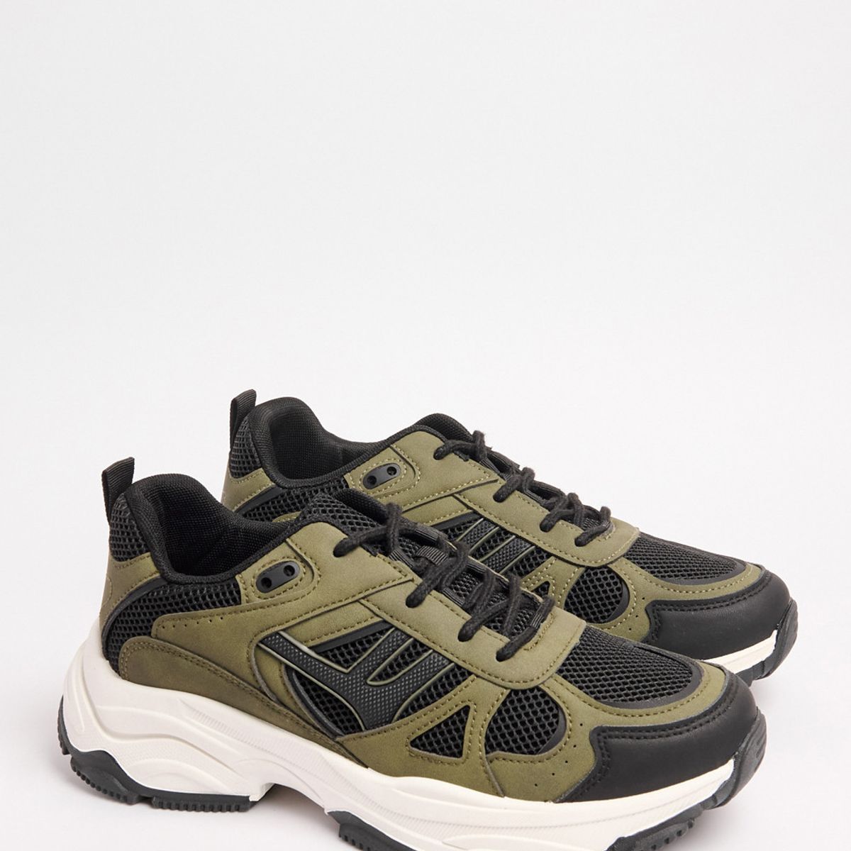 KOAJ - KOAJ Tenis chunky deportivos en color negro con verde oliva. Hombre