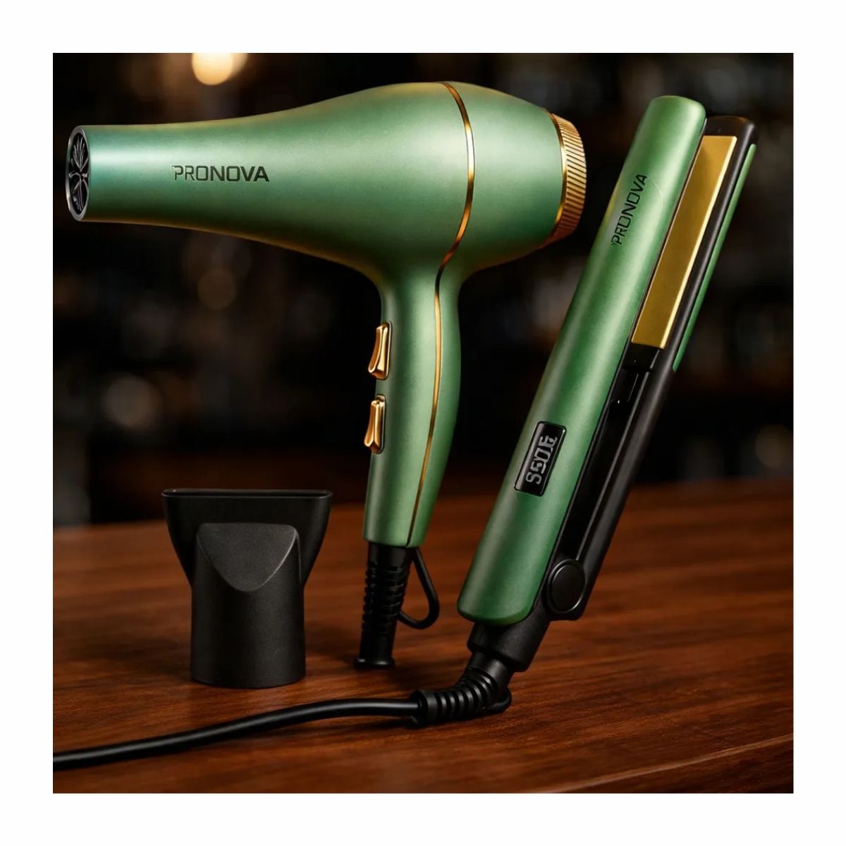 NOVA - Secador Mas Plancha Pelo Profesional Combo 2 En 1 Pronova