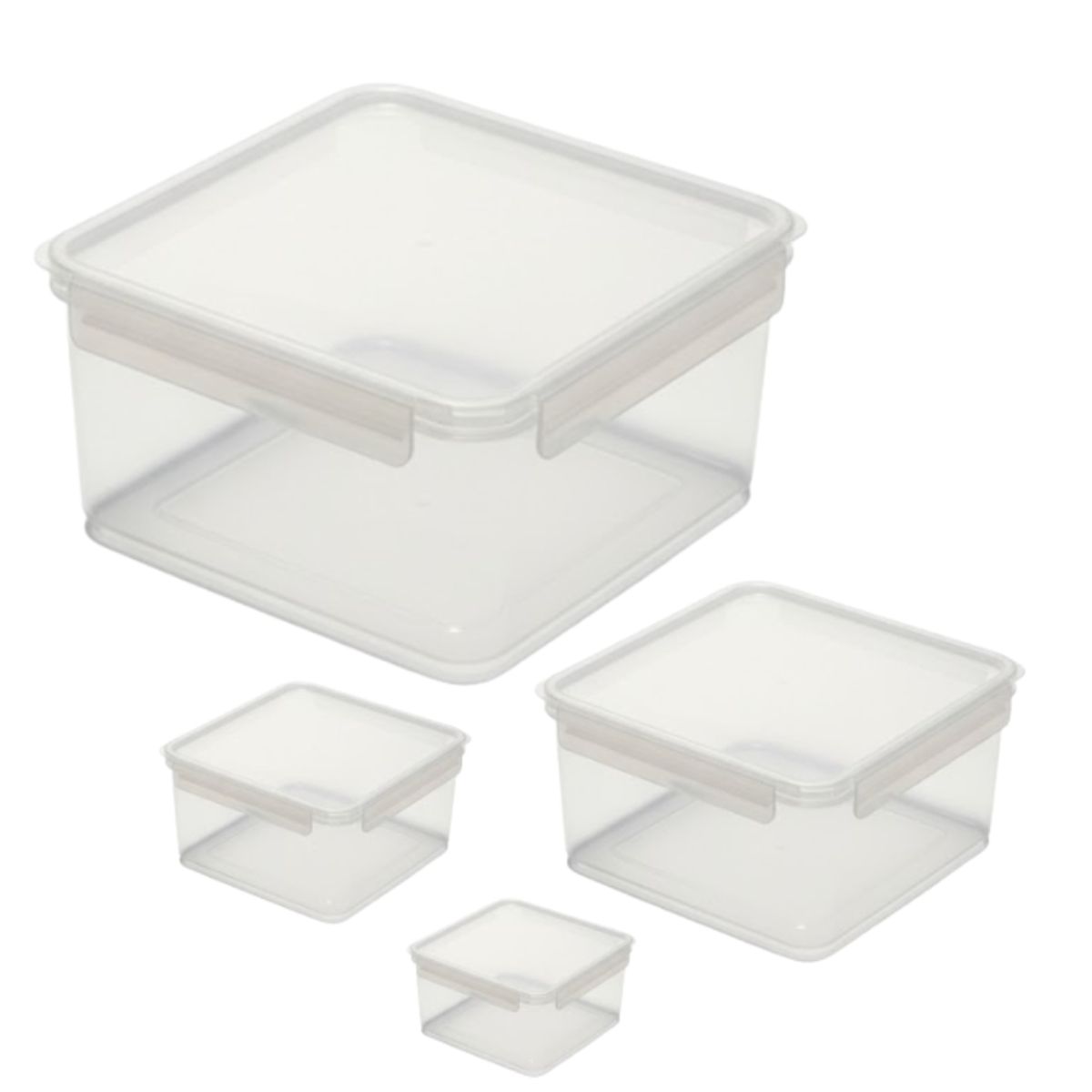 BUFFER FLASK - Set x4 Recipientes Herméticos Con Tapa Para Alimentos Diferentes Tamaños