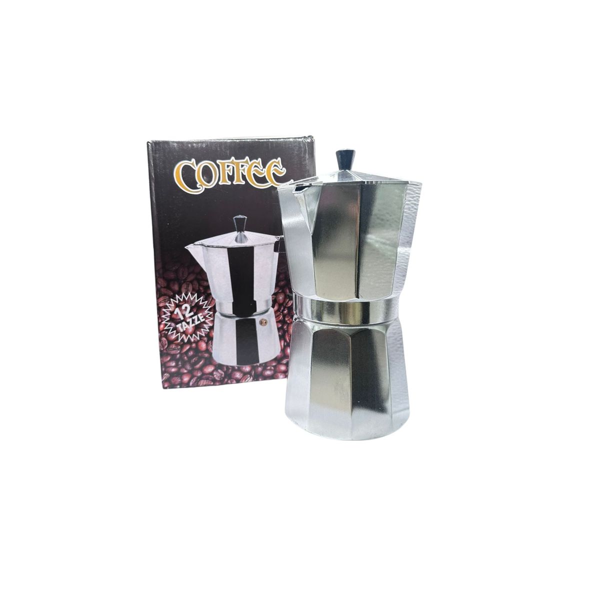MAZUGI - Cafetera Italiana de Aluminio 12 Tazas Ideal para el Hogar
