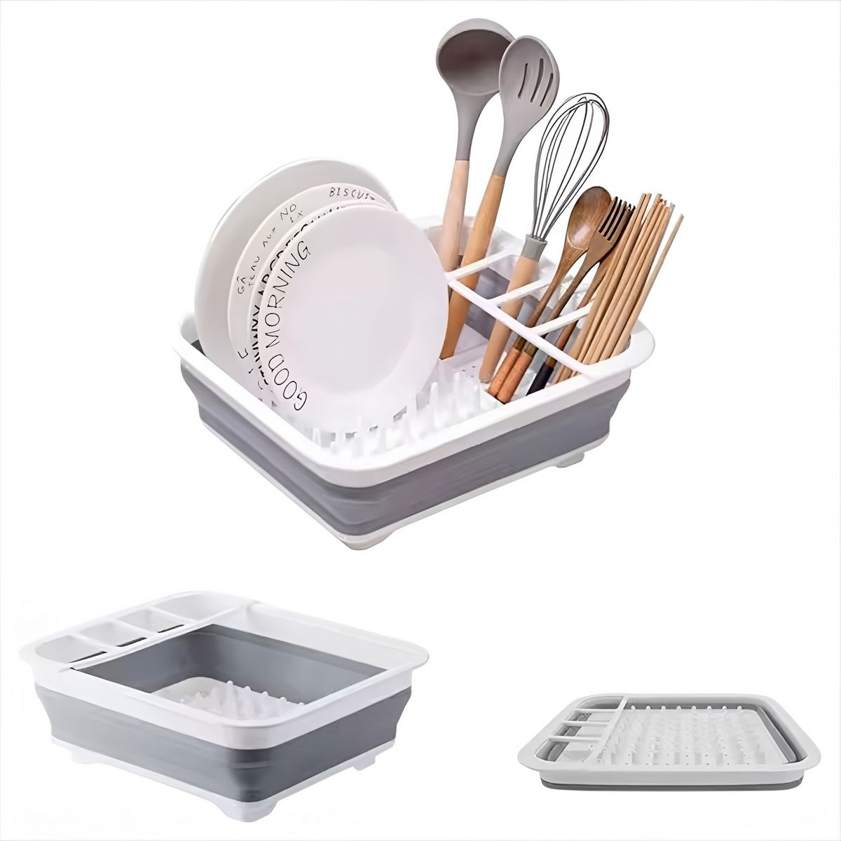 GENERICO - Escurridor De Platos Plegable Silicona Compacto Portátil