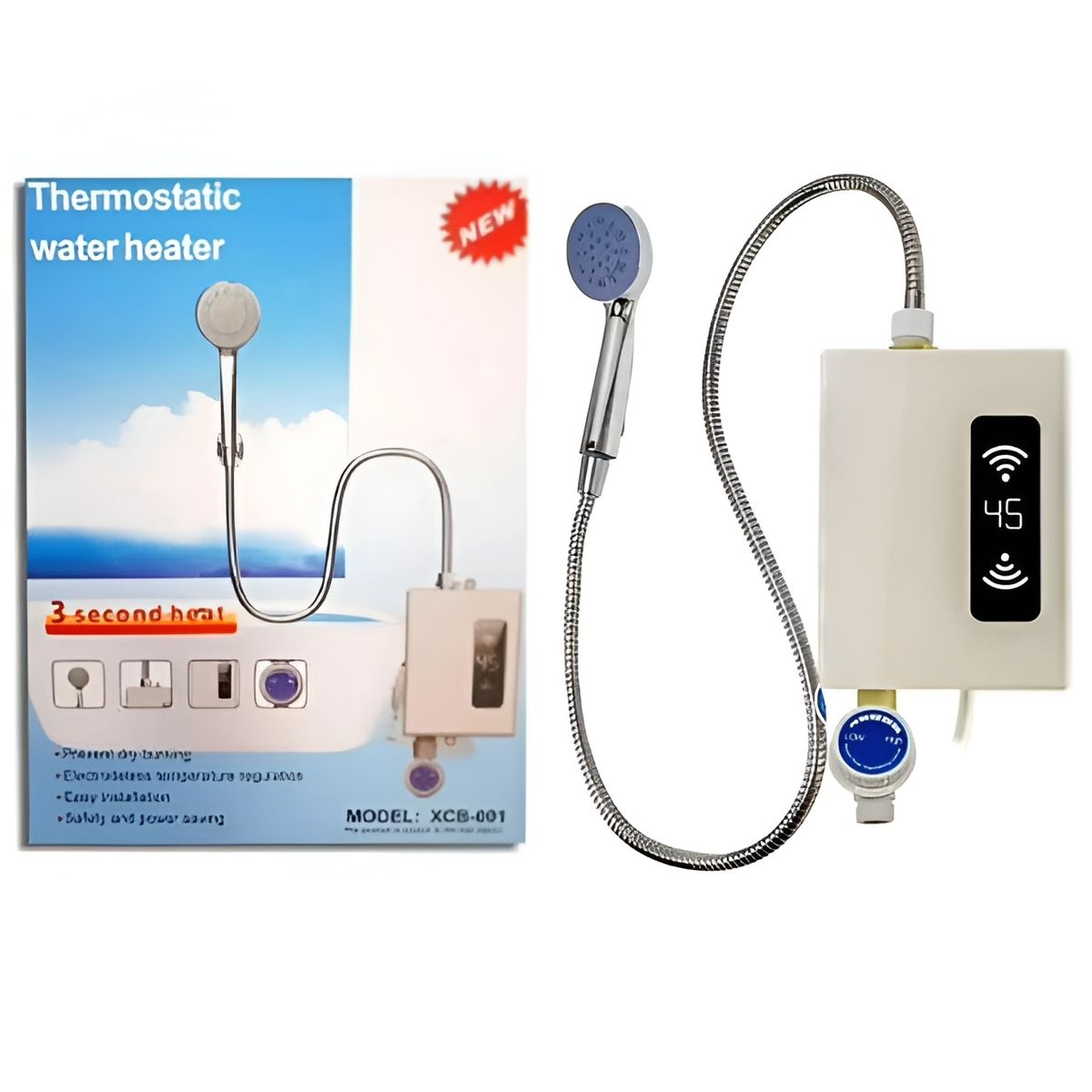 GENERICO - Calentador De Agua Eléctrico Instantáneo Digital Con Ducha