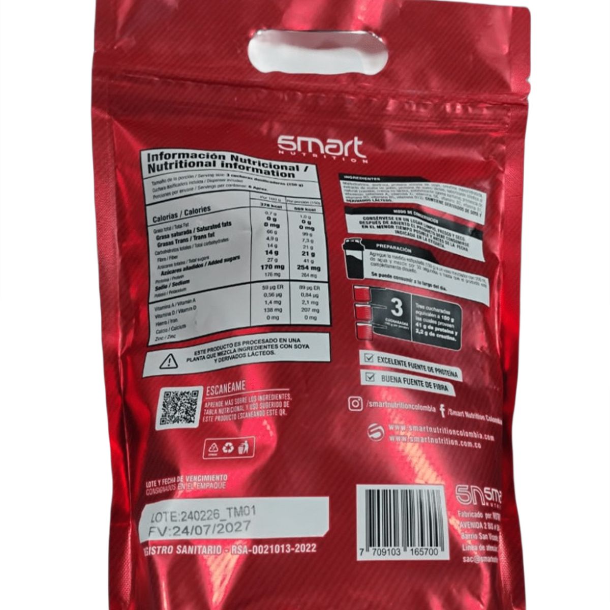 SMART NUTRITION - Mass evolution 2lb - Proteina aumento masa muscular - peso