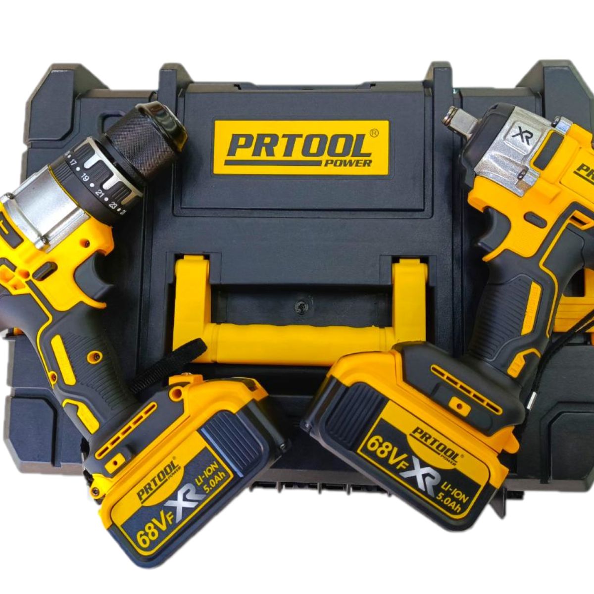 GENERICO - COMBO TALADRO PERCUTOR Y PISTOLA DE IMPACTO PROTOOL TAPI68D 68V AMARILLO