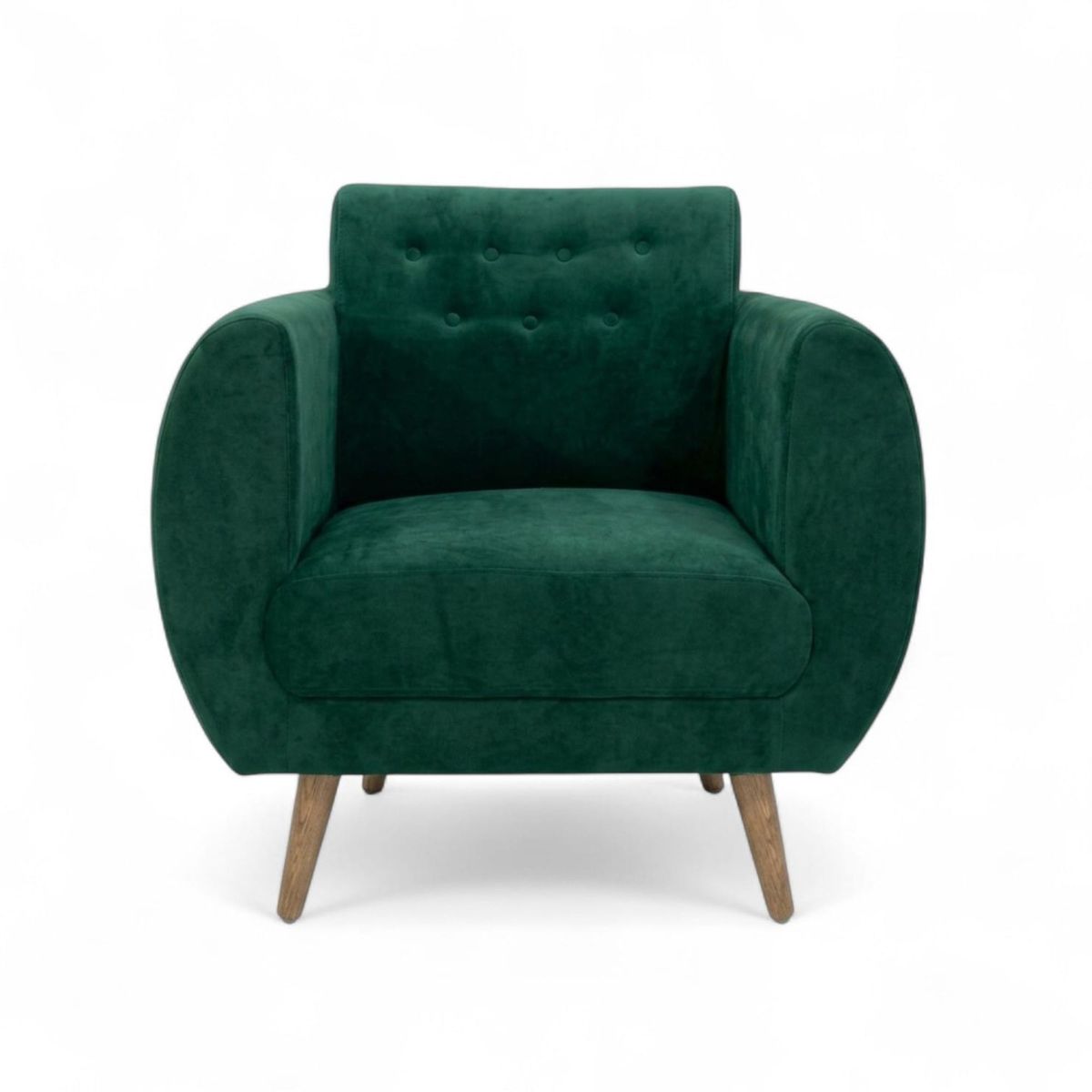ACQUA MUEBLERIA - Poltrona Amazonas en Tela Verde + Patas en Madera Pino  82x77x72cm