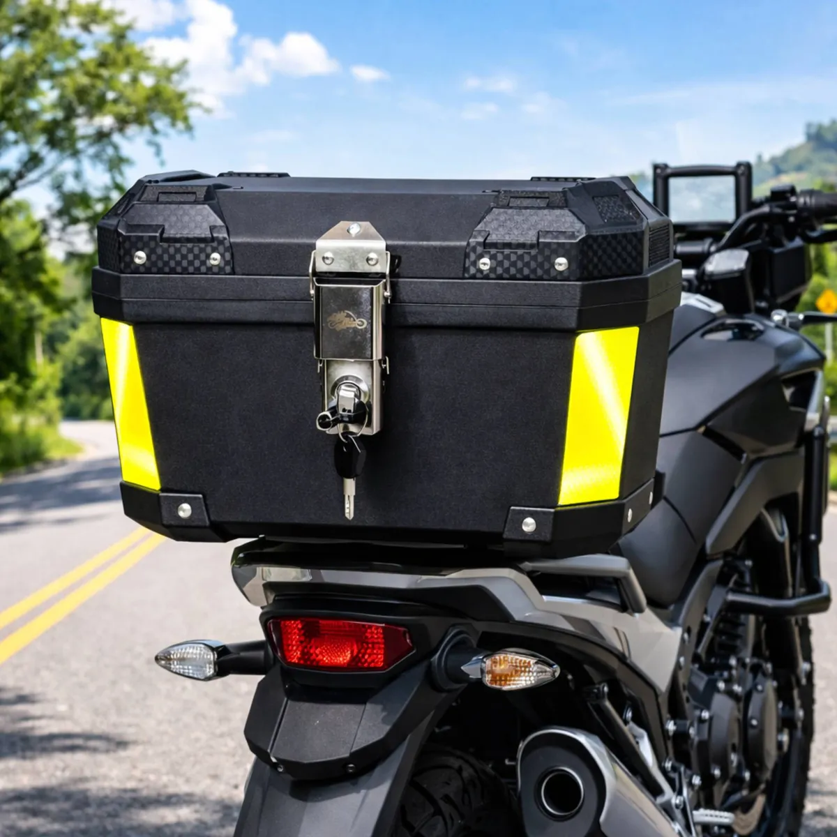 NEW ERA - Maletero Moto 45 Litros New Espaldar Base y Obsequio