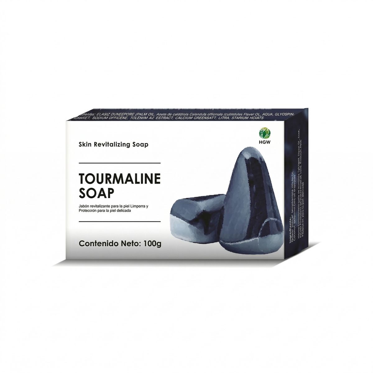 GENERICO - Jabón de Turmalina HGW Negro - Limpieza Profunda - 1 Unidad 100g