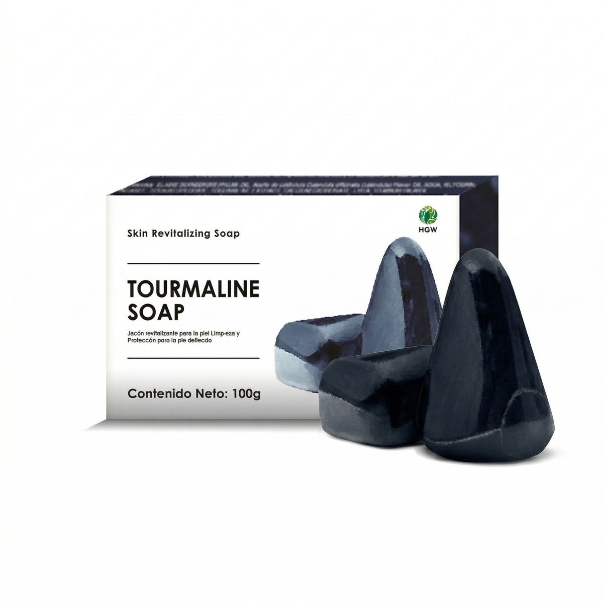 GENERICO - Jabón de Turmalina HGW Negro - Limpieza Profunda - 1 Unidad 100g