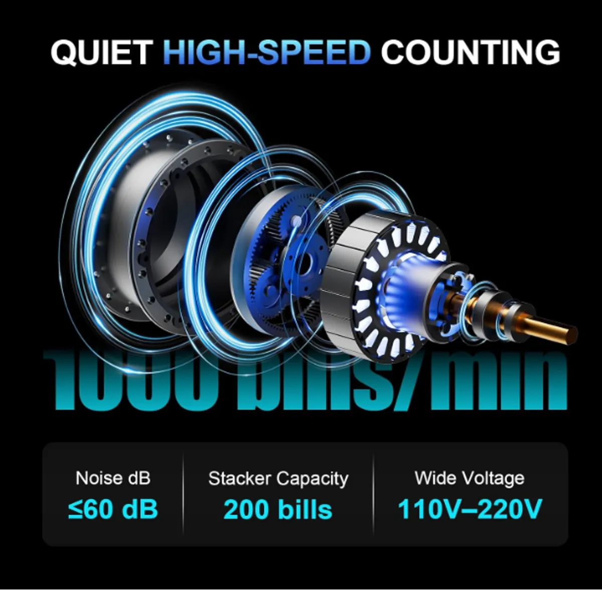 AMERICAN GENERICS - Máquina de contar billetes con detector de billetes falsos