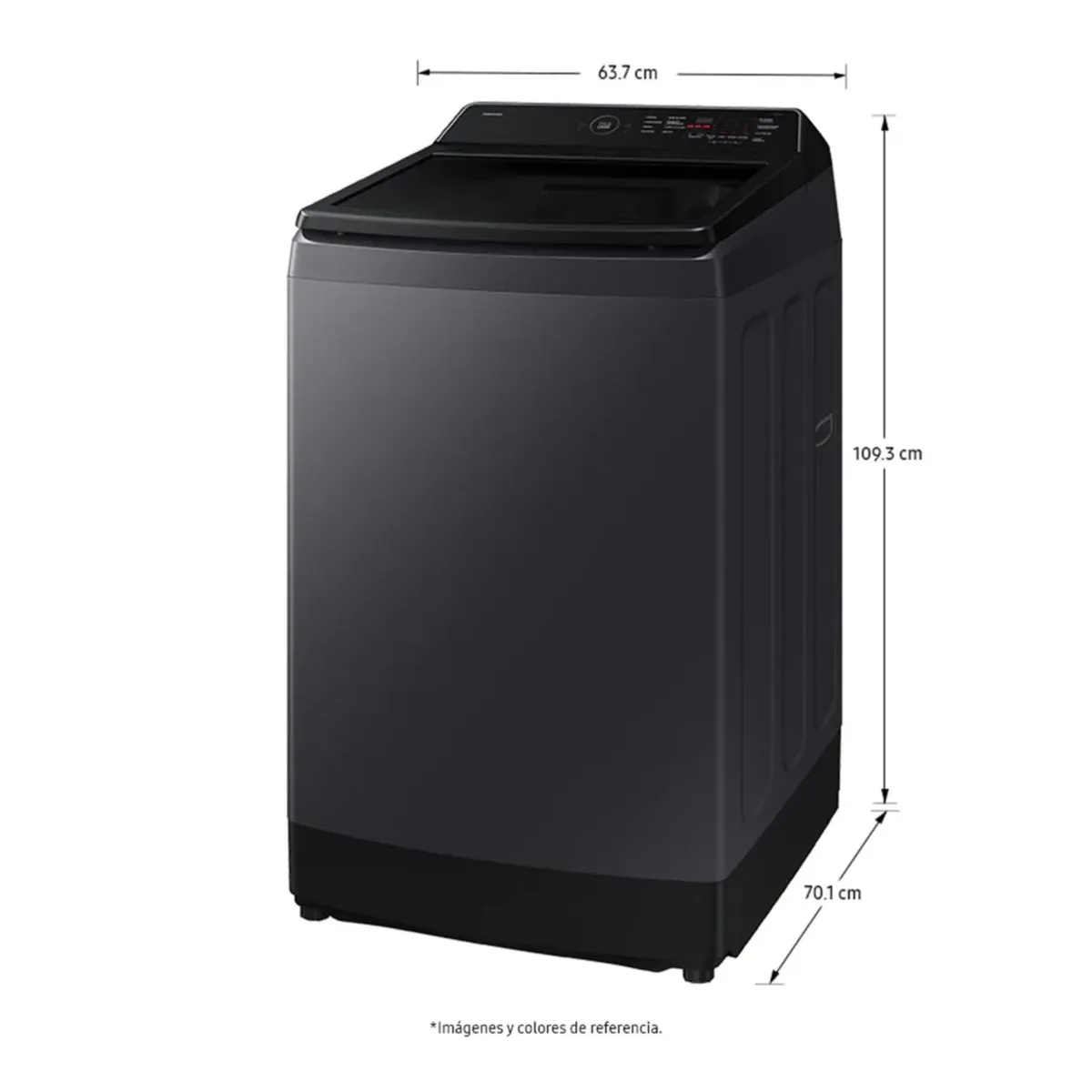 SAMSUNG - Lavadora Samsung Carga Superior 19 Kg WA70F19E7CCO Gris