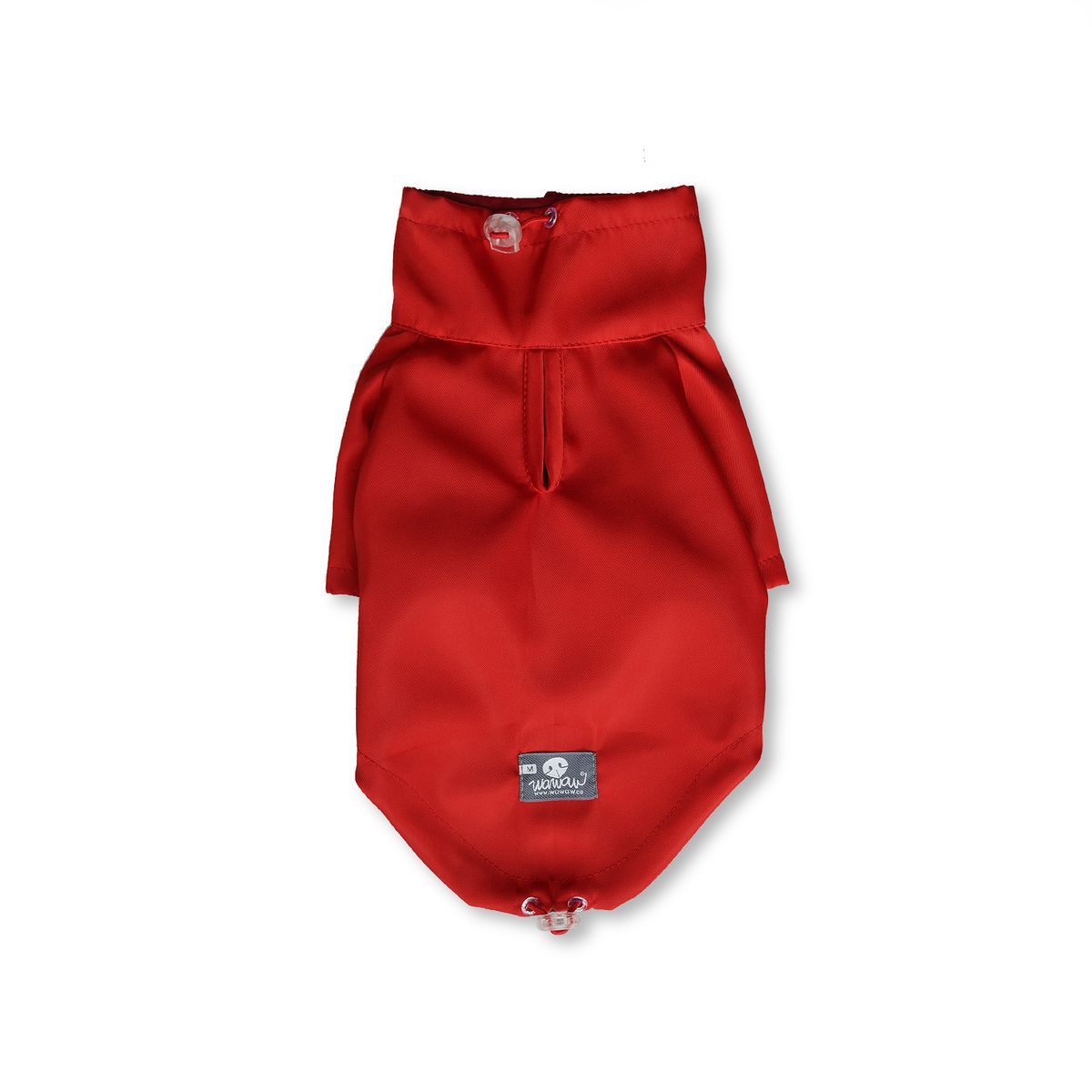 WAWAW - Chaqueta L cortavientos lona roja forro rojo