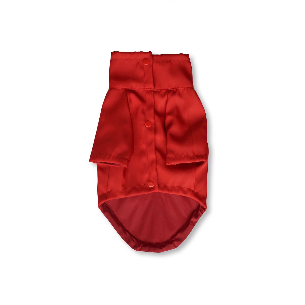 WAWAW - Chaqueta L cortavientos lona roja forro rojo