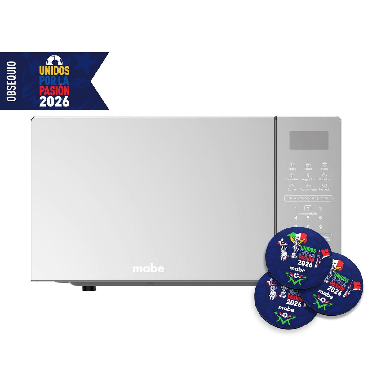MABE - Horno Microondas 0.7 cuft 19.8 L 110V Gris Mabe HMM07SBW