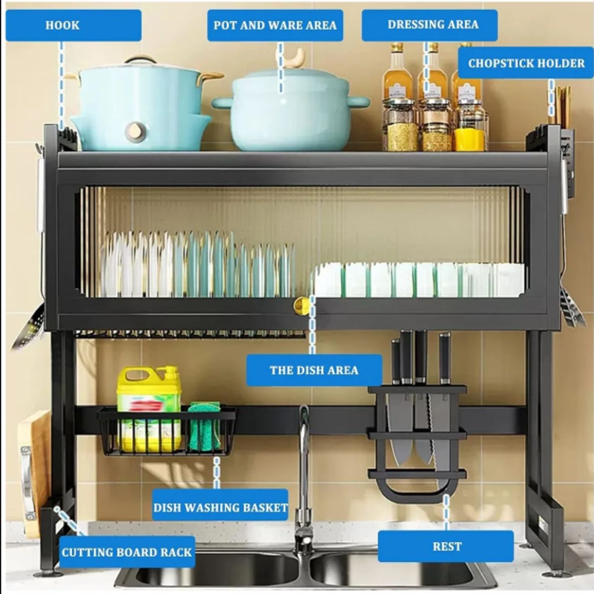 GENERAL TOOLS - ESCURRIDOR DE LOZA CON TAPA 65 CM