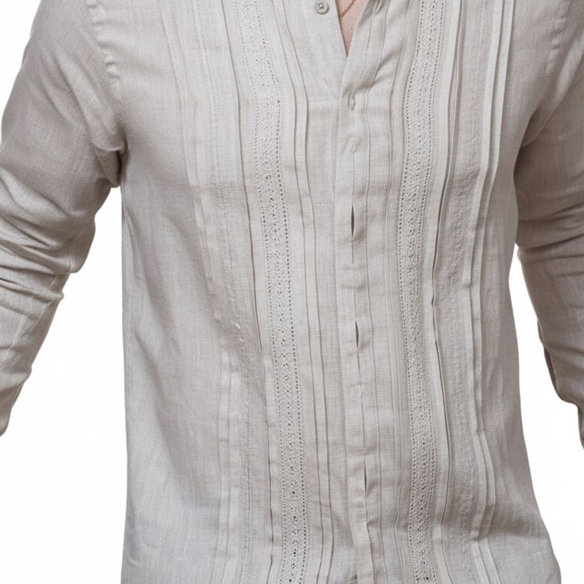 FRIXIO - Guayabera Frixio Hombre Manga Larga Lino Manzur
