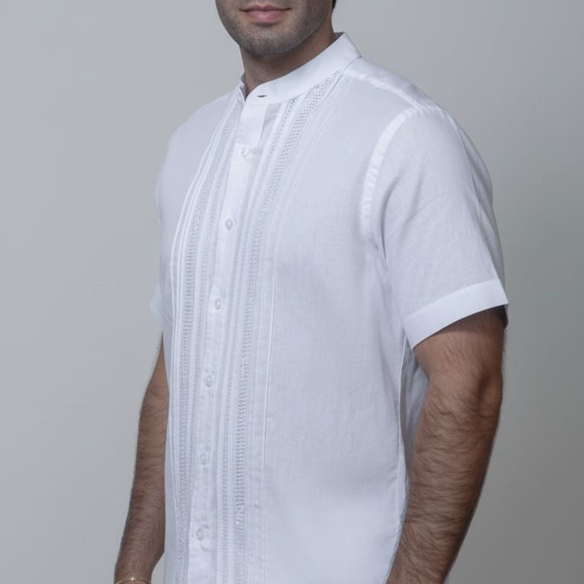 FRIXIO - Guayabera Frixio Hombre Cuello Nerú Blanca
