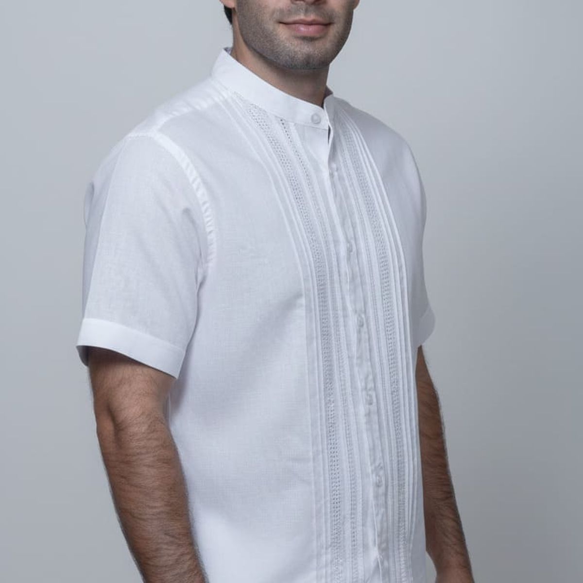 FRIXIO - Guayabera Frixio Hombre Cuello Nerú Blanca