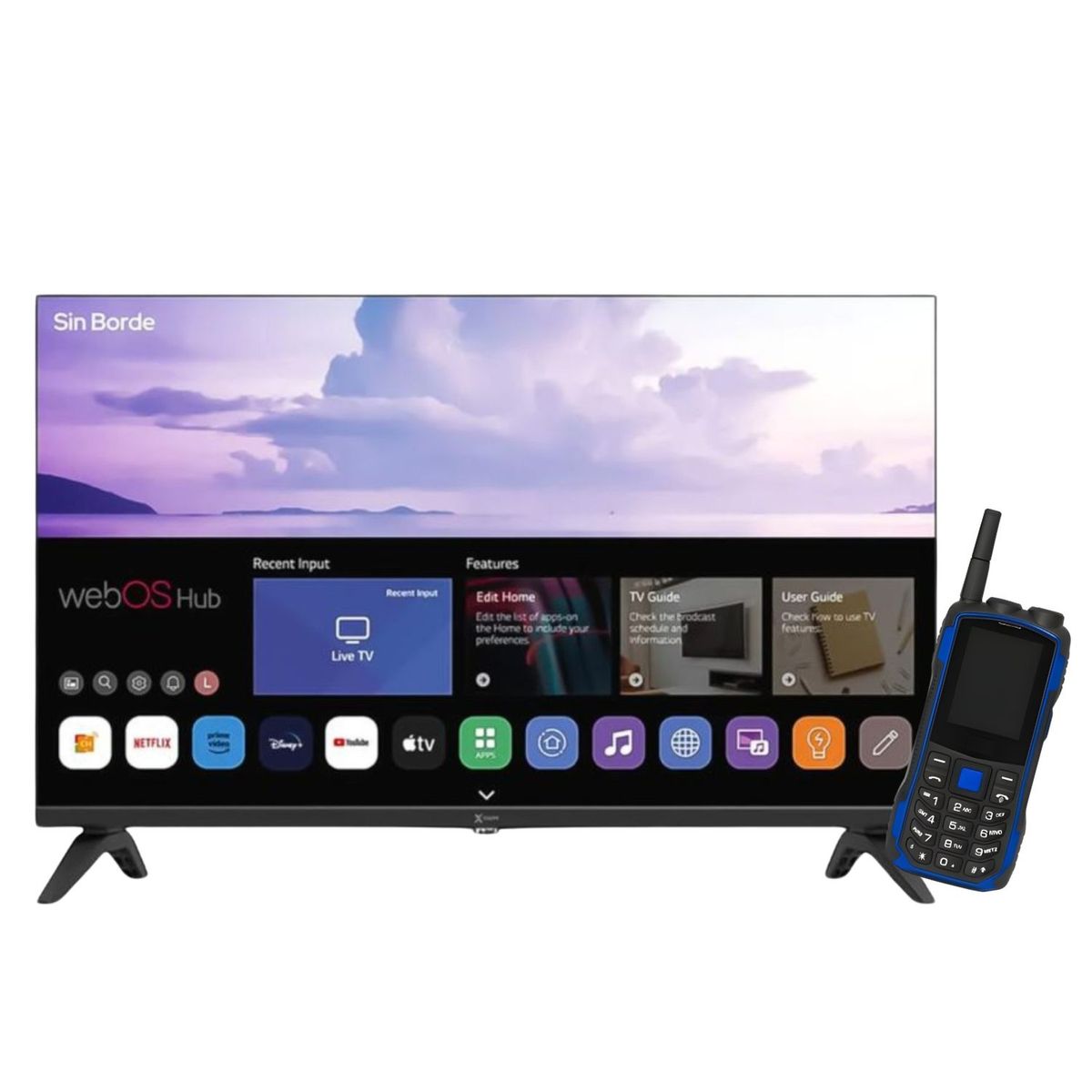 XKIM - Televisor XKIM 43″ X4310FHDW HD Smart TV WebOs + Celular Tipo CAT Rompemuros