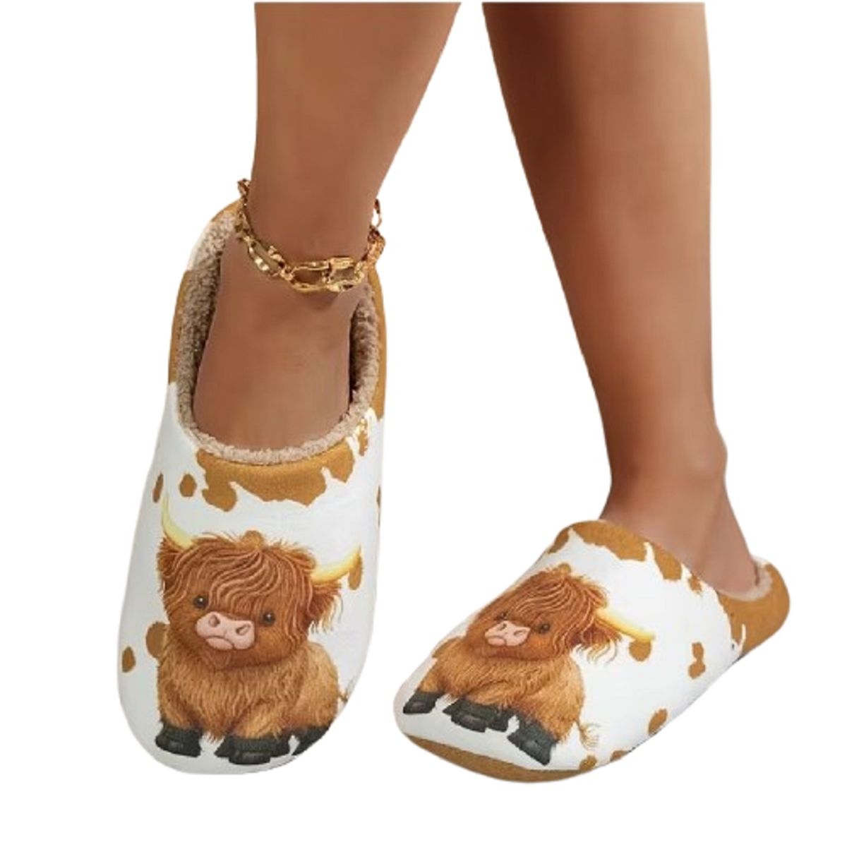 100 - Pantuflas Blancas Con Estampado