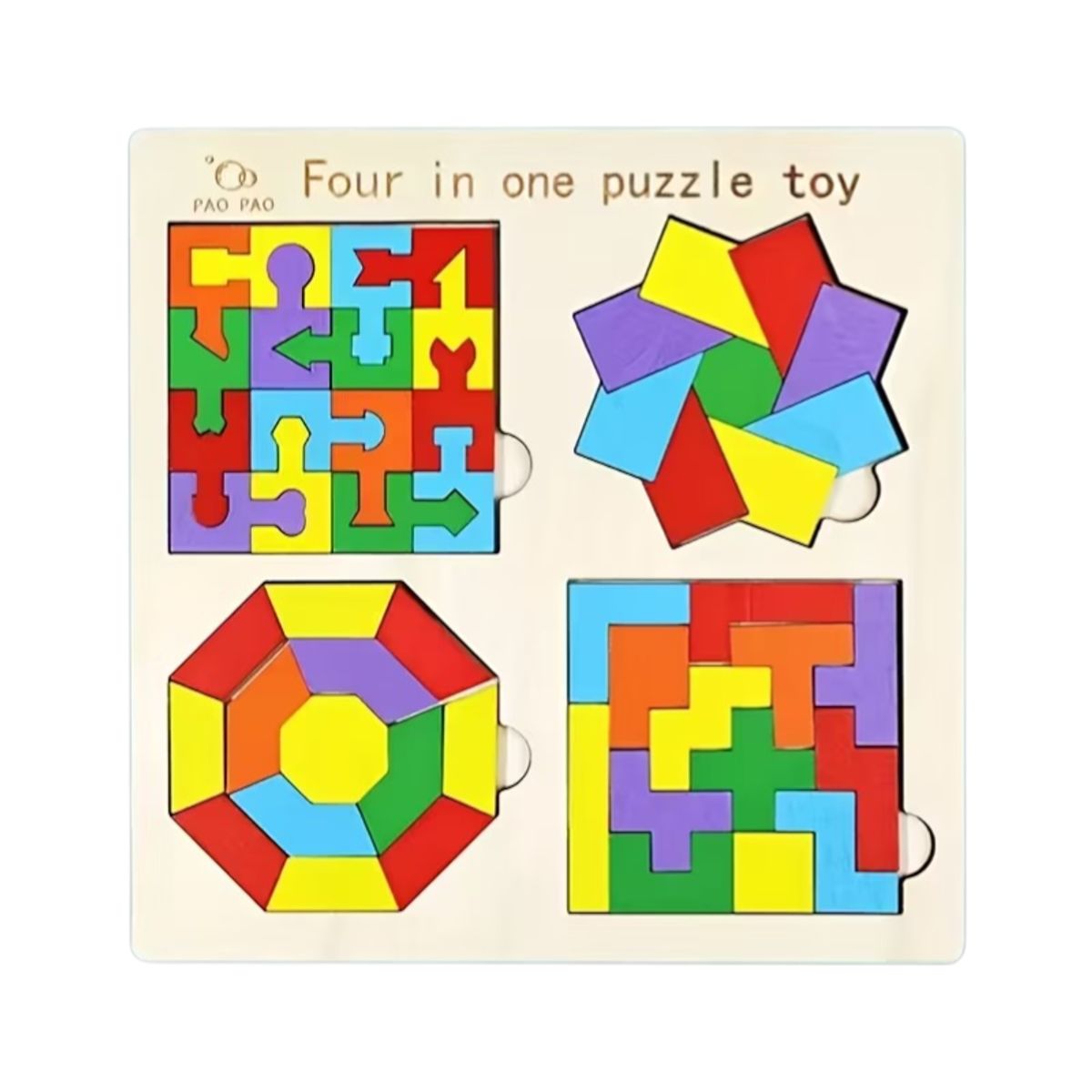 GENERICO - Rompecabezas Didáctico Figuras Geométricas 4 en 1