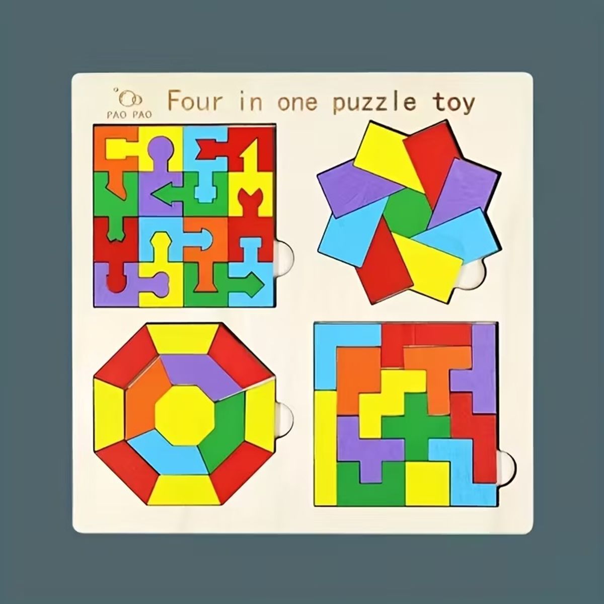 GENERICO - Rompecabezas Didáctico Figuras Geométricas 4 en 1