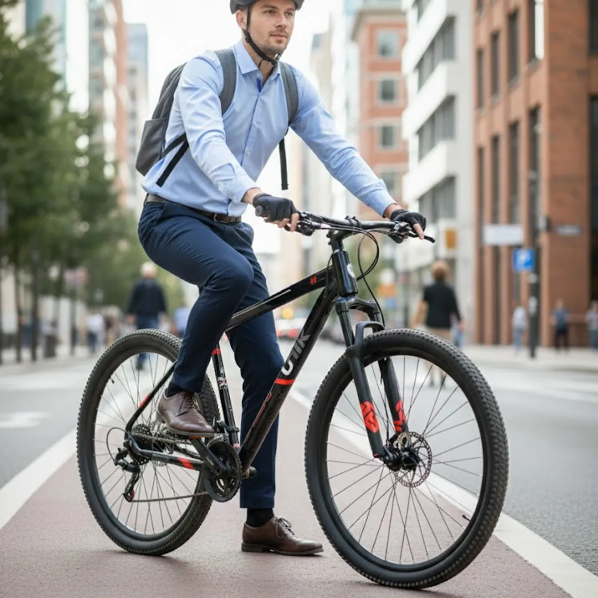 RUNBIKE - Bicicleta Montañera Ünik Aluminio Rin 27.5 Frenos Disco 24 Velocidades Negrorojo